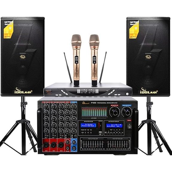 IDOLmain 8000W Karaoke System with Wireless Mics
