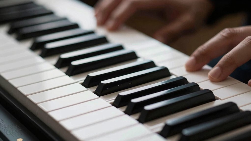 learning piano on keyboard