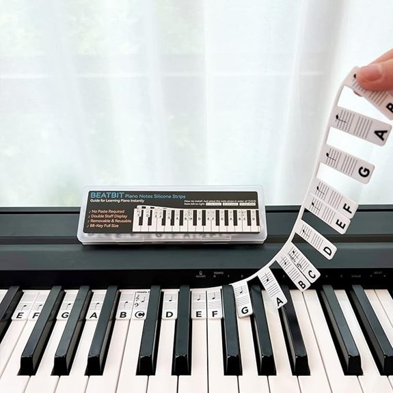 Piano Note Guide for Beginners with Silicone Labels