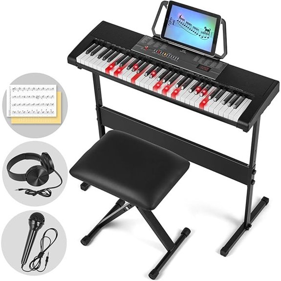MUSTAR 61-Key Lighted Keyboard with Stand & Stool