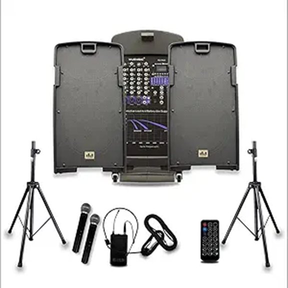 MUSYSIC 2000W PA System with Wireless Mic