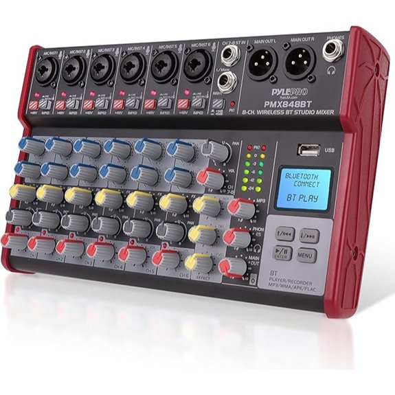 Pyle 8-Channel Wireless DJ Mixer with Bluetooth