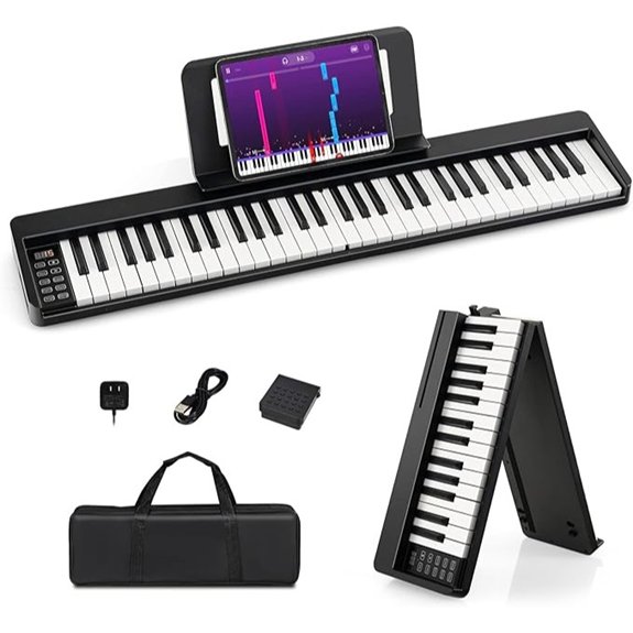 Costzon 61-Key Folding Piano Keyboard with Stand