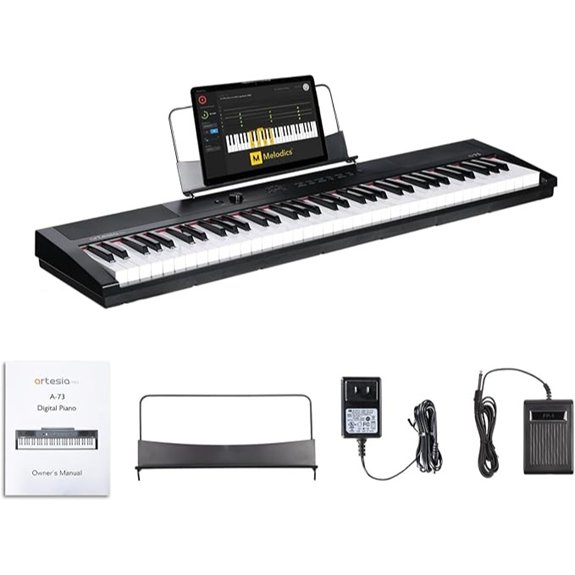 Artesia 73-Key Weighted Keyboard with Lessons Included