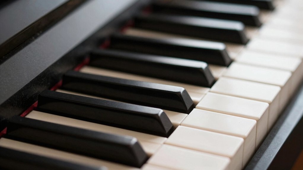 weighted keys mimic real piano