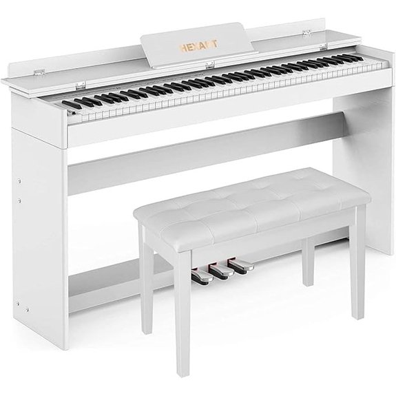 88-Key Weighted Digital Piano with Bench (White)