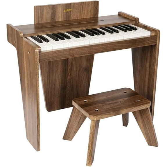 ZIPPY Kids 37-Key Digital Piano for Kids (Walnut)