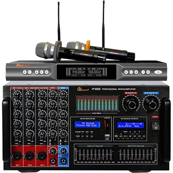 Karaoke Combo IP-6800 8000W Mixing Amplifier Bundle