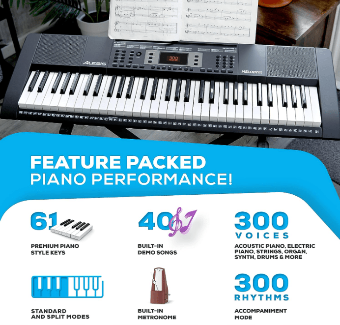 Alesis Melody 61 Key Keyboard Piano for Beginners