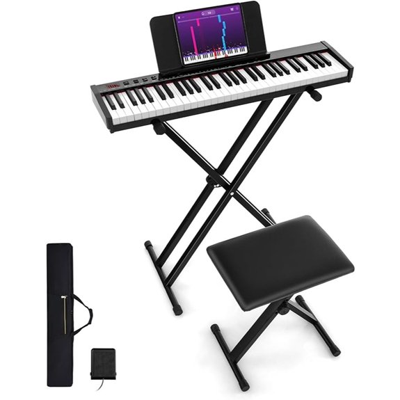 Costzon 61-Key Portable Keyboard with Case and Stand