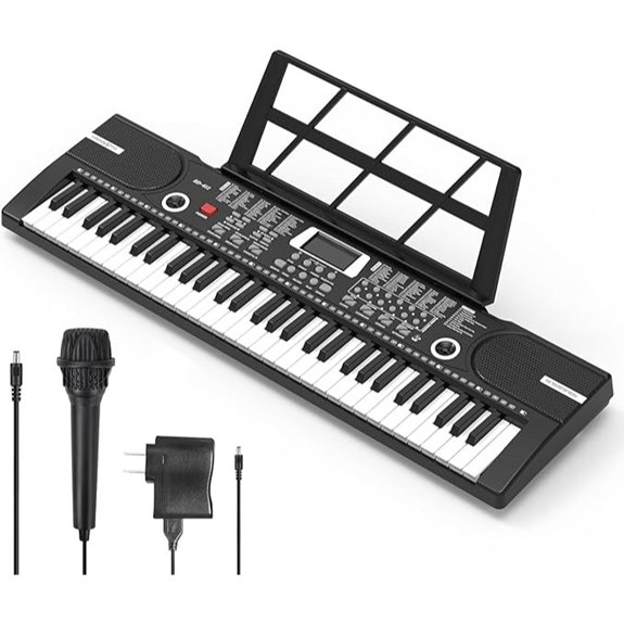 61-key Keyboard Piano with Built-in Speaker and Stand