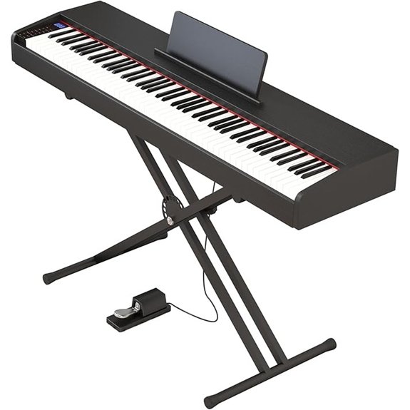 Melentro 88-Key Digital Piano with Stand Pedal Bluetooth