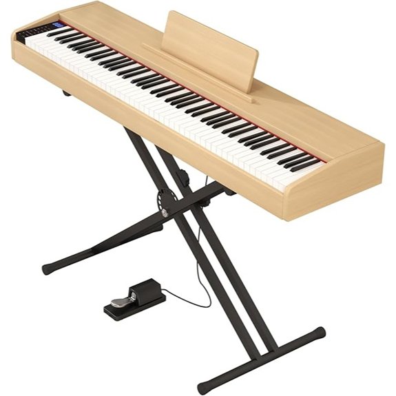 Melentro 88-Key Semi-Weighted Digital Piano with Stand