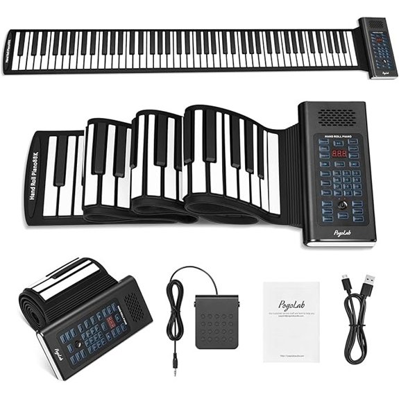 88 Keys Roll Up Keyboard Piano with Sustain Pedal