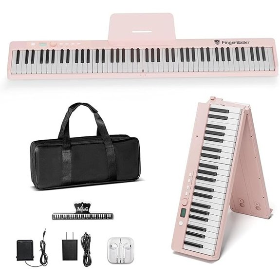 FingerBallet Folding 88-Key Semi-Weighted Portable Piano Keyboard