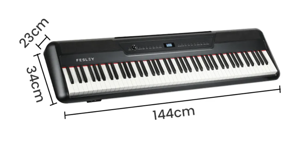 Fesley FEP880 88 Key Weighted Digital Piano Keyboard Dimensions
