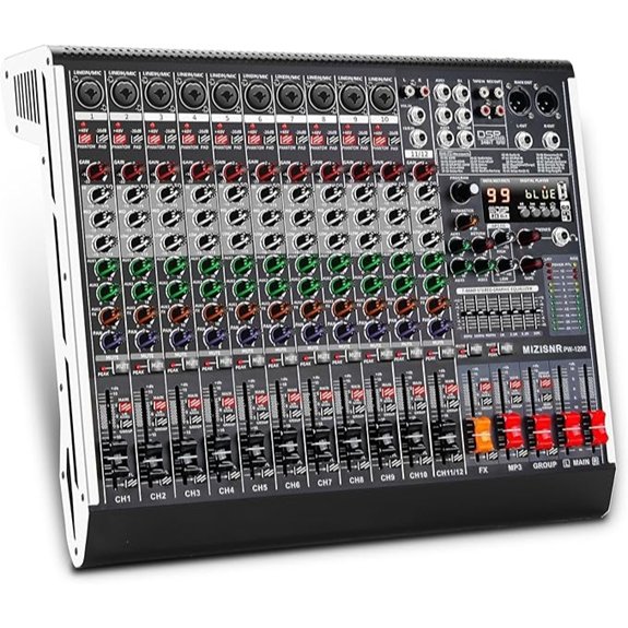 MIZISNR 12-Channel DJ Mixer with DSP Effects