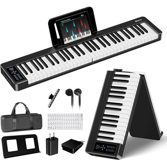 Rhymo Folding 61-Key Bluetooth MIDI Keyboard