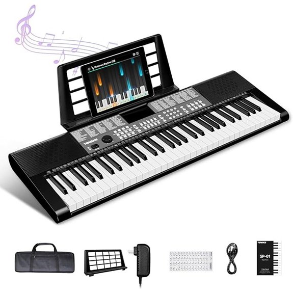 TERENCE 61-Key Keyboard Piano with Dual Speakers