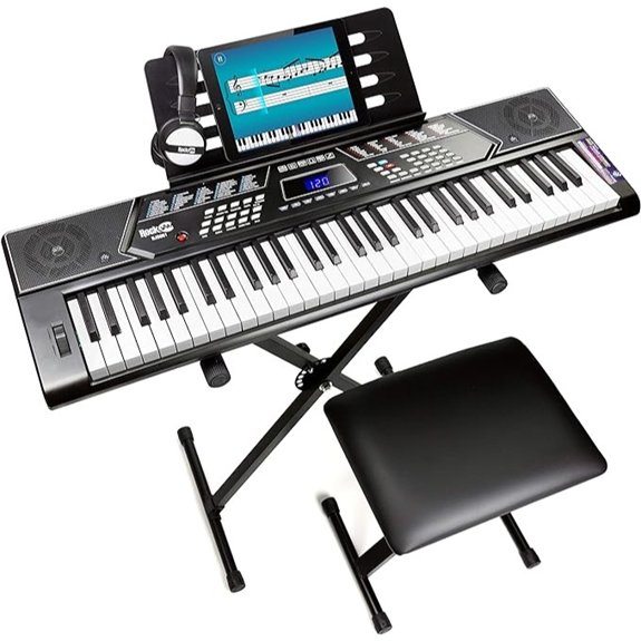 RockJam 61 Key Keyboard Stand Bench Kit