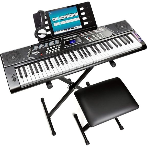 RockJam 61 Key Keyboard Stand with Accessories