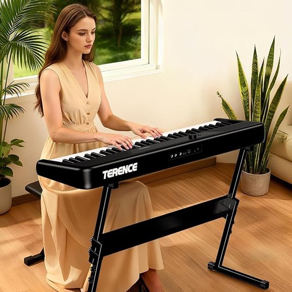 Terence 61-Key Keyboard Piano with Stand and Duet Mode