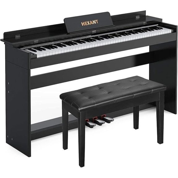 88-Key Digital Piano with Bench and Pedals
