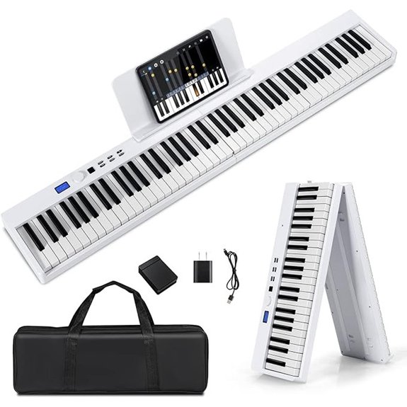 Costzon 88-Key Foldable Digital Piano Keyboard (White)