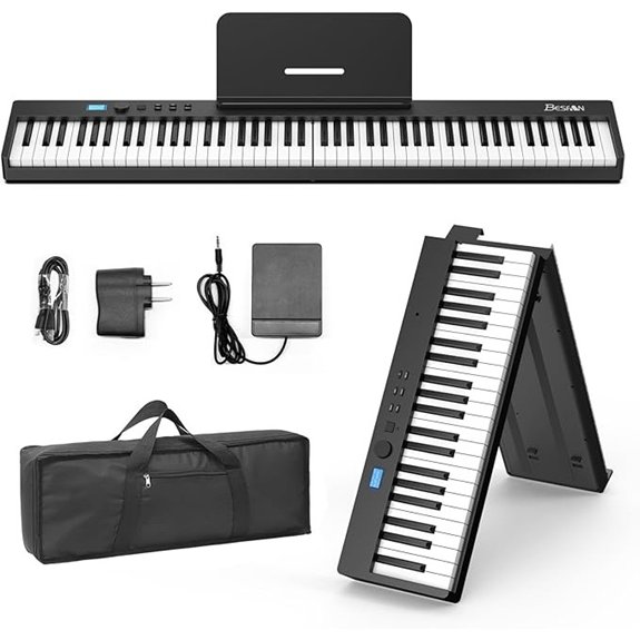 BESFAN 88-Key Folding Keyboard with MIDI USB