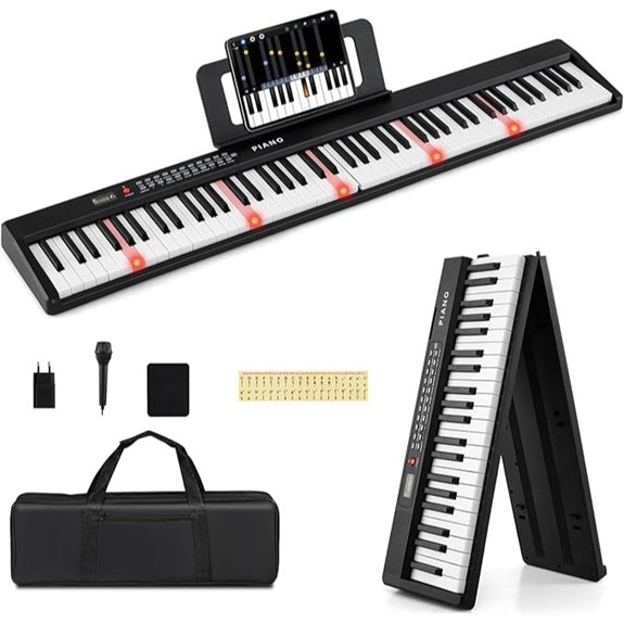 Costzon 88 Key Folding Piano Keyboard with Accessories
