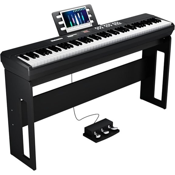 Melentro 88-Key Weighted Digital Piano with USB-MIDI