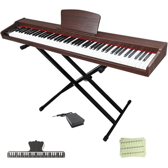 Longeye 88-Key Wooden Digital Piano with Stand