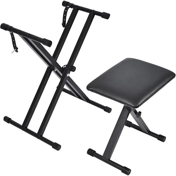 Keyboard Stand & Bench Set with Adjustable Straps