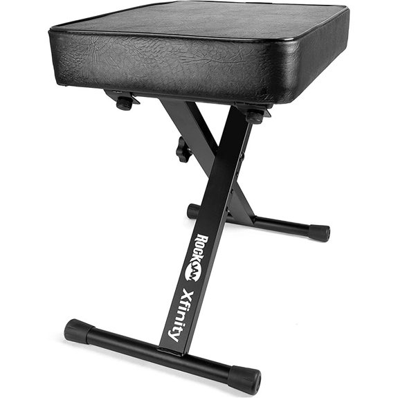 RockJam Adjustable Padded Keyboard Bench with Lessons