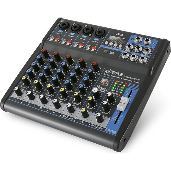 Pyle 6-Channel Bluetooth Audio Mixer with FX & USB