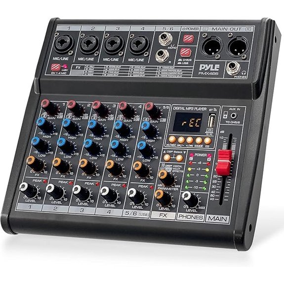 Pyle 6-Channel Bluetooth DJ Mixer with USB MP3