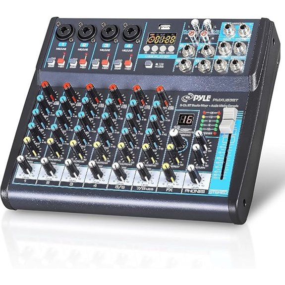 Pyle 8-Channel Audio Mixer with Bluetooth FX