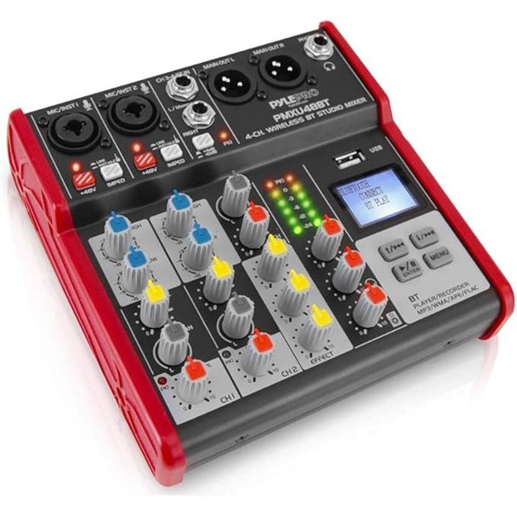 PYLE 4-Channel Bluetooth Studio Mixer with USB Interface