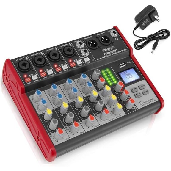 PYLE 6-Channel Bluetooth Studio Mixer with USB Interface