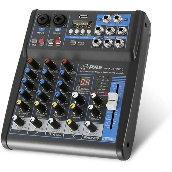 Pyle 4-Channel USB Bluetooth Audio Mixer PMXU43BT.5