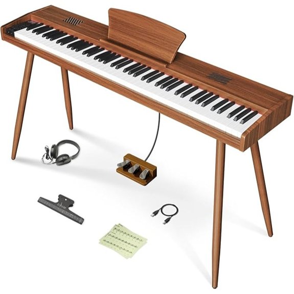 Longeye 88-Key Semi-Weighted Digital Piano MOOD Walnut