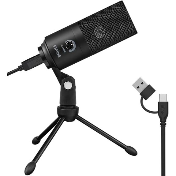 FIFINE USB Condenser Microphone K669B for PC/Mac
