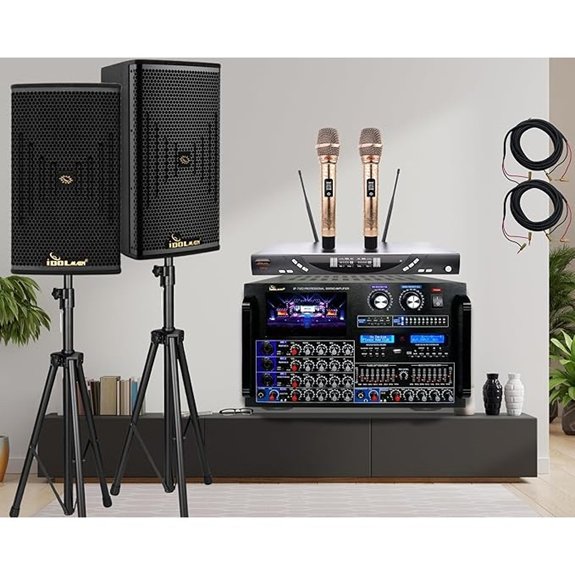 Idolmain Karaoke System with Professional Loudspeakers & Mics