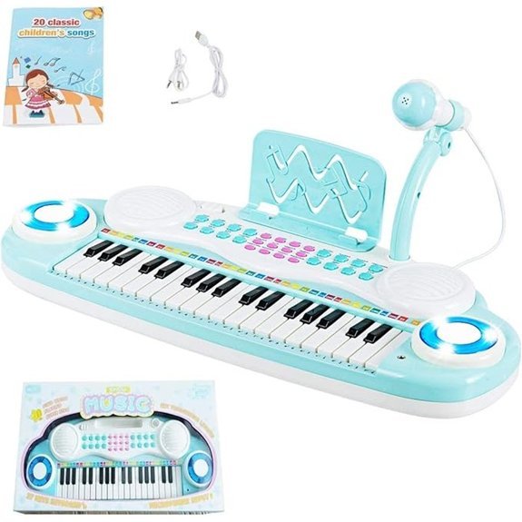 Costzon 37-Key Kids Keyboard with Microphone and Lights
