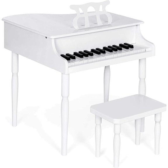 White Baby Grand Piano