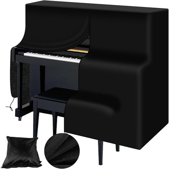 Upright Piano Cover with Zippered Plush Lining