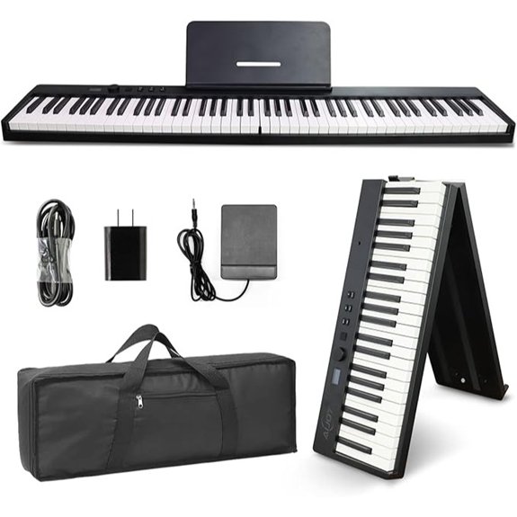 AiJoy 88-Key Portable Folding Piano Keyboard with Stand