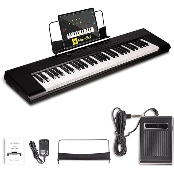 Artesia 61-Key Portable Digital Piano Bundle with Pedal