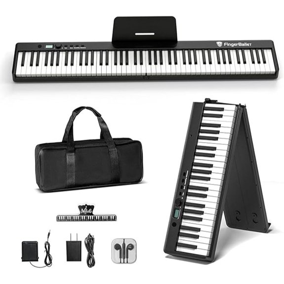 FingerBallet Portable Piano Keyboard with MIDI Bluetooth