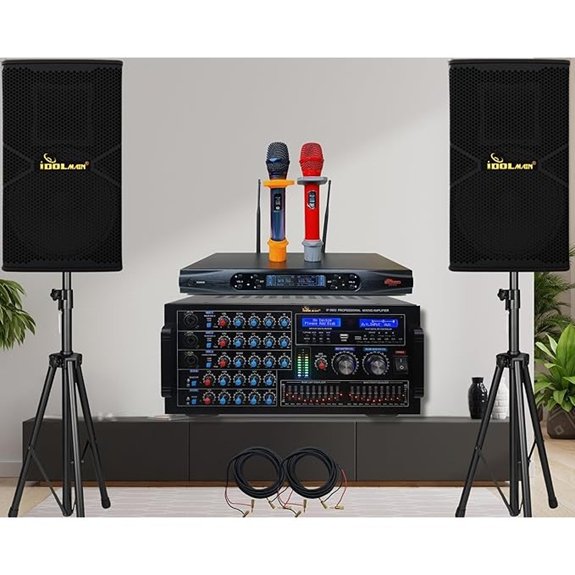 IDOLmain 6000W Karaoke Mixing Amplifier with Speakers